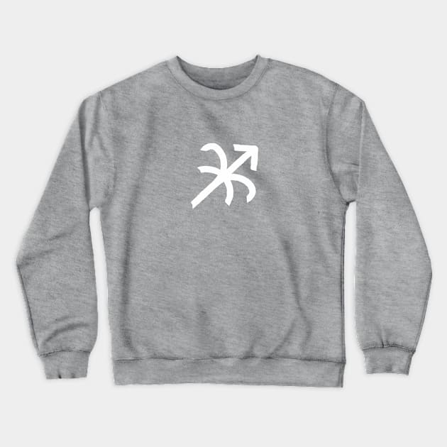 Aries and Sagittarius Double Zodiac Horoscope Signs (White) Crewneck Sweatshirt by Zodiafy